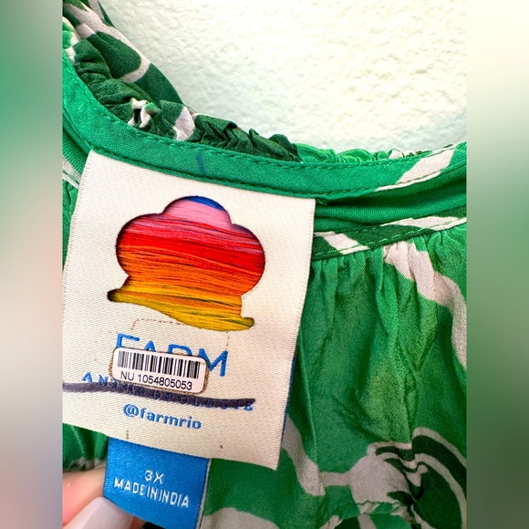 Farm Rio Anthropologie 3X one shoulder ruffle dress - Picture 9 of 13